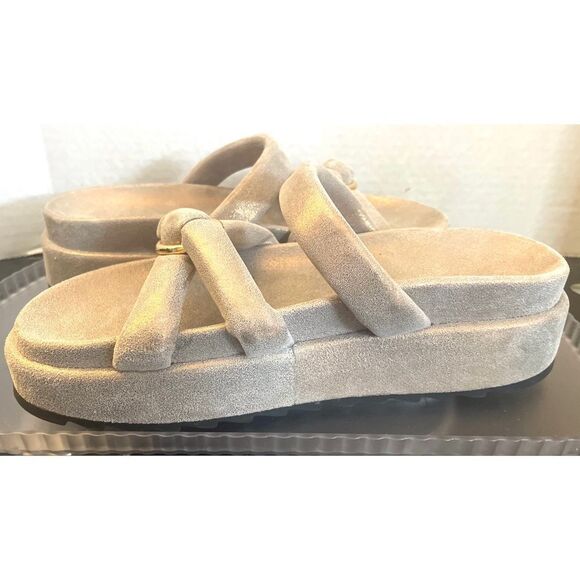 J/Slides Elegant Women's Sandals in Gold Leather Slip On Suze 9 - Picture 10 of 10